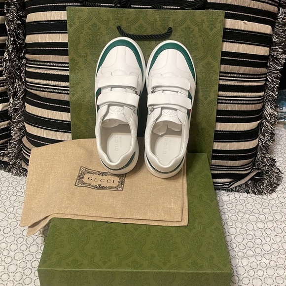 Gucci White and Green Apollo  Sneakers Unisex - Picture 15 of 15